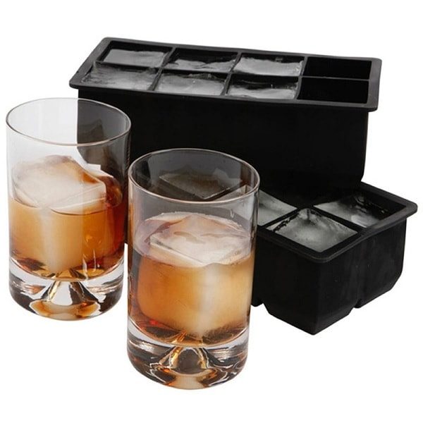 GAROMIA - Moule à Glaçons En Silicone XXL - Forme Ronde - Avec Couvercle - Pour Cocktails, Whisky, Boissons