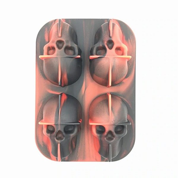 Moule à Glaçons En Silicone Tête De Mort – 10 Cellules – Résiste De -20°C à 220°C – Avec Entonnoir – Pour Halloween, Cocktails