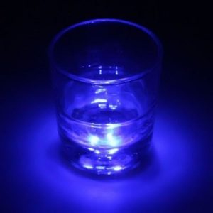 Dessous de verre lumineux à piles, bleu unité