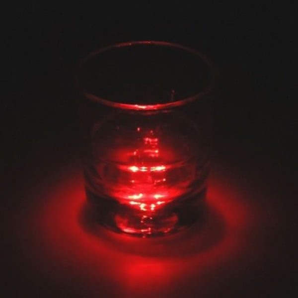 Dessous de verre lumineux à piles, rouge unité