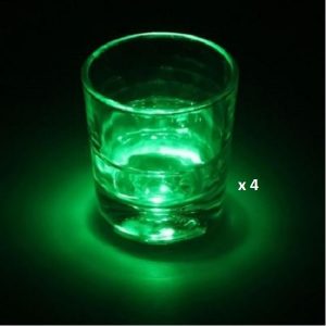Dessous de verre lumineux à piles, vert lot de 4