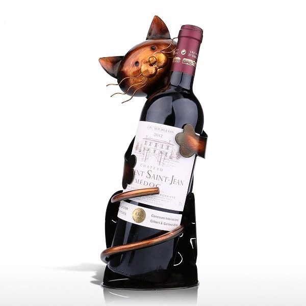 Porte bouteille de vin chat