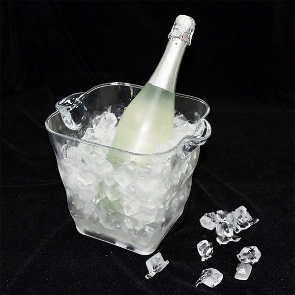 Seau à champagne en plastique transparent