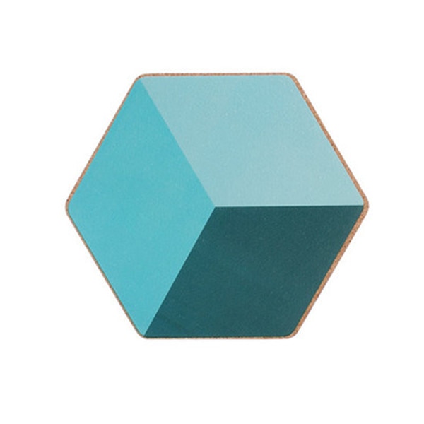 Dessous de verre hexagonal bleu