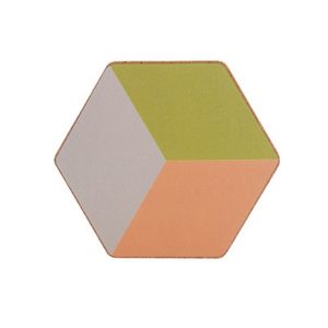 Dessous de verre hexagonal vert orange